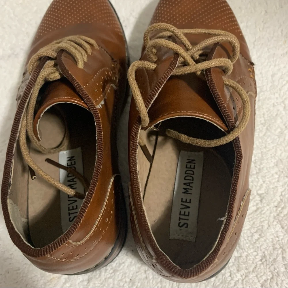 Steve‎ Madden Toliverr Leather Oxford Shoes Cognac 13.5